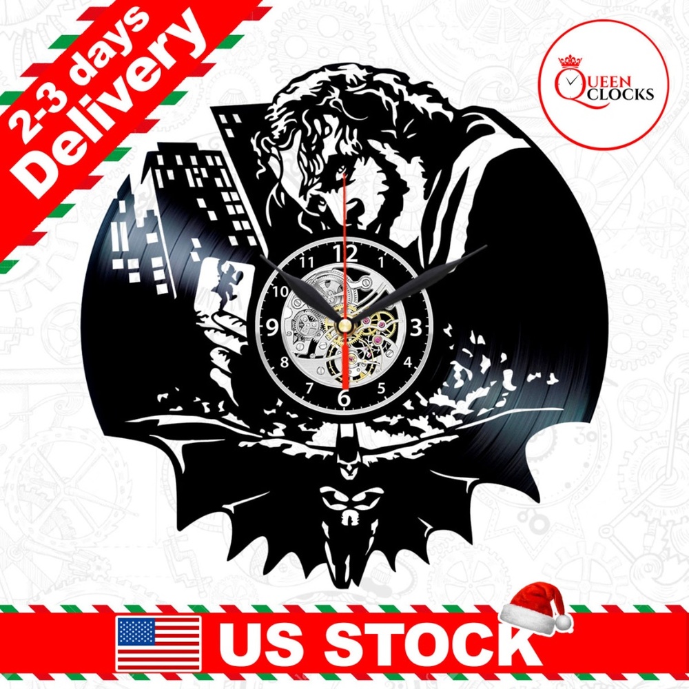 Joker Batman Vinyl Clock Decor DC Dark Knight Gift